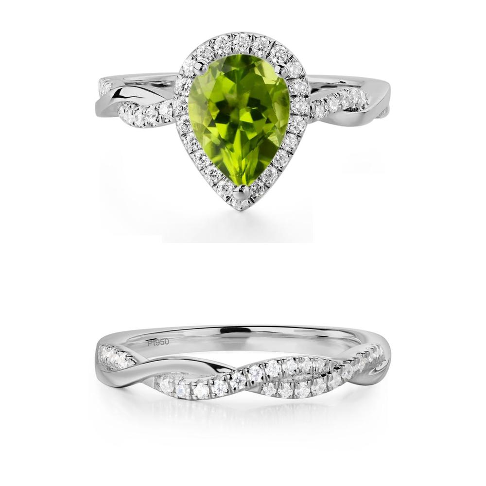 Peridot Twisted Band Engagement Ring - LUO Jewelry #metal_xxxxx