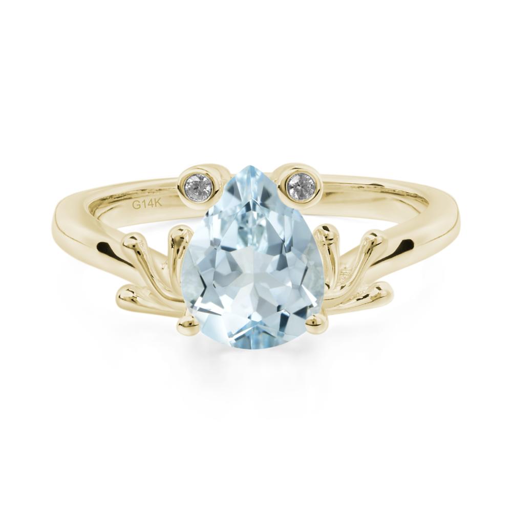 Aquamarine Frog Engagement Ring - LUO Jewelry #metal_14k yellow gold