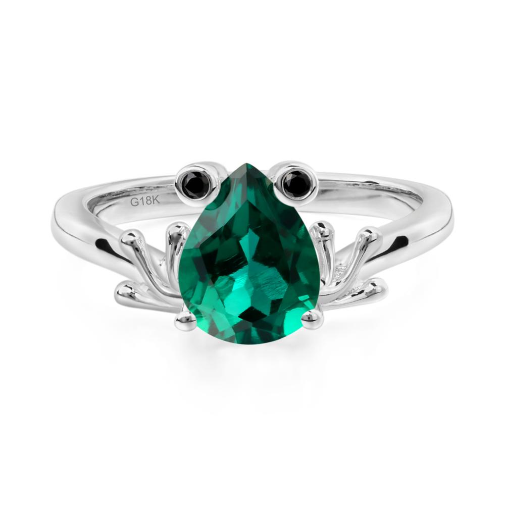 Emerald Frog Engagement Ring - LUO Jewelry #metal_18k white gold