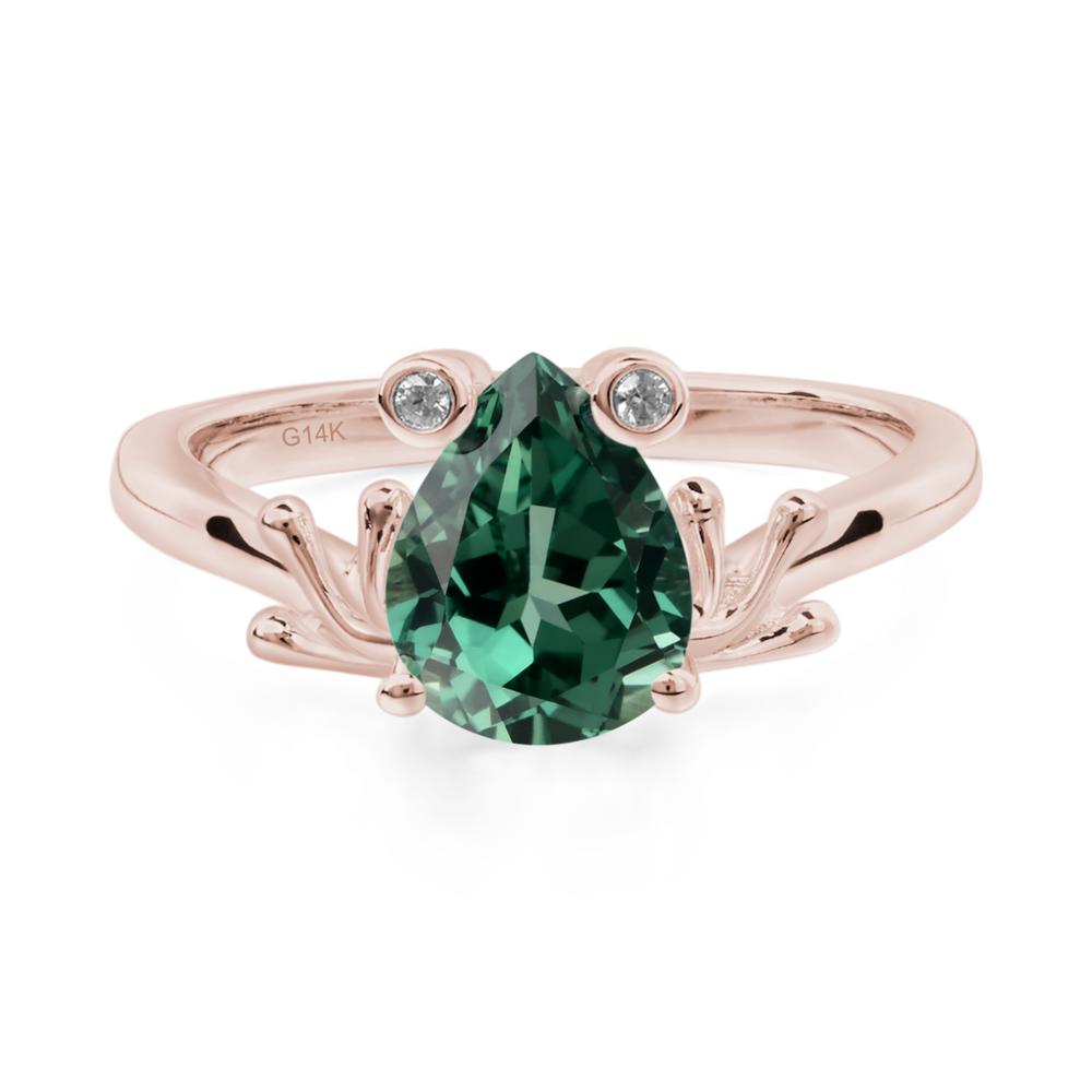 Green Sapphire Frog Ring - LUO Jewelry #metal_14k rose gold