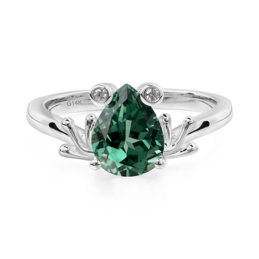 Green Sapphire Frog Ring - LUO Jewelry #metal_14k white gold