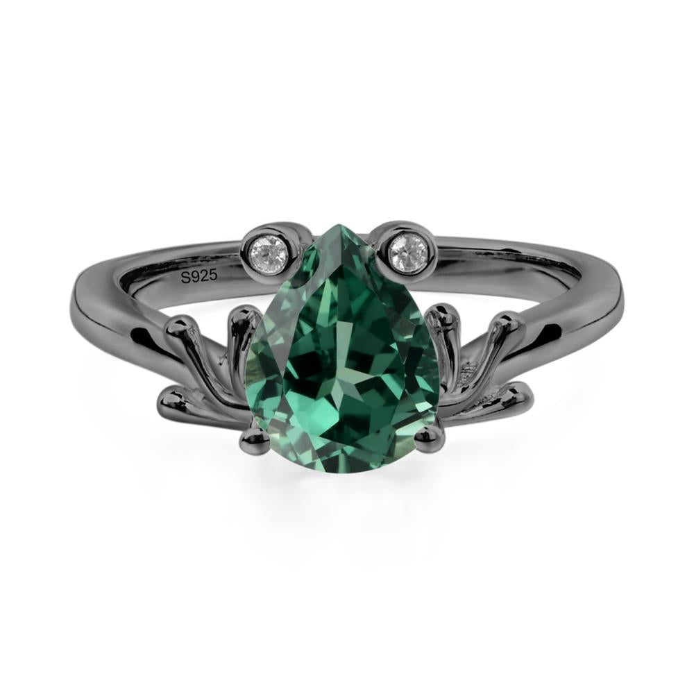 Green Sapphire Frog Ring - LUO Jewelry #metal_black finish sterling silver