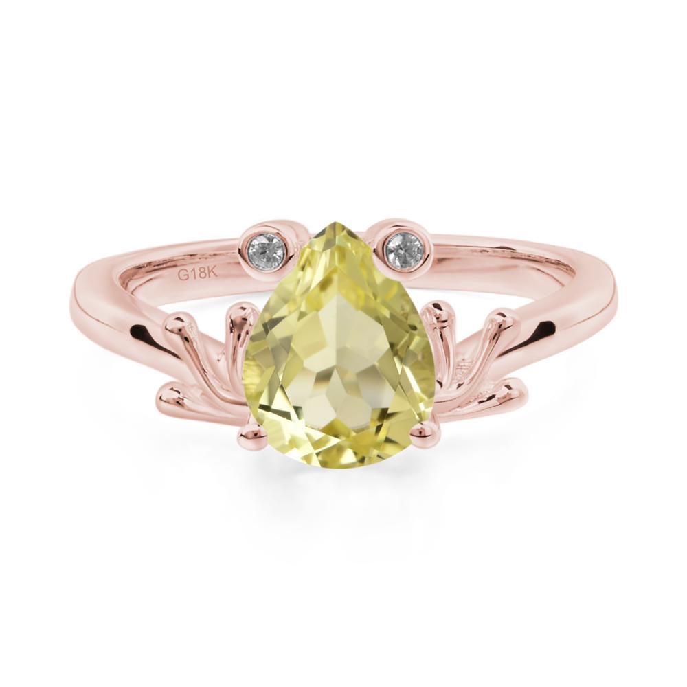 Lemon Quartz Frog Promise Ring - LUO Jewelry #metal_18k rose gold