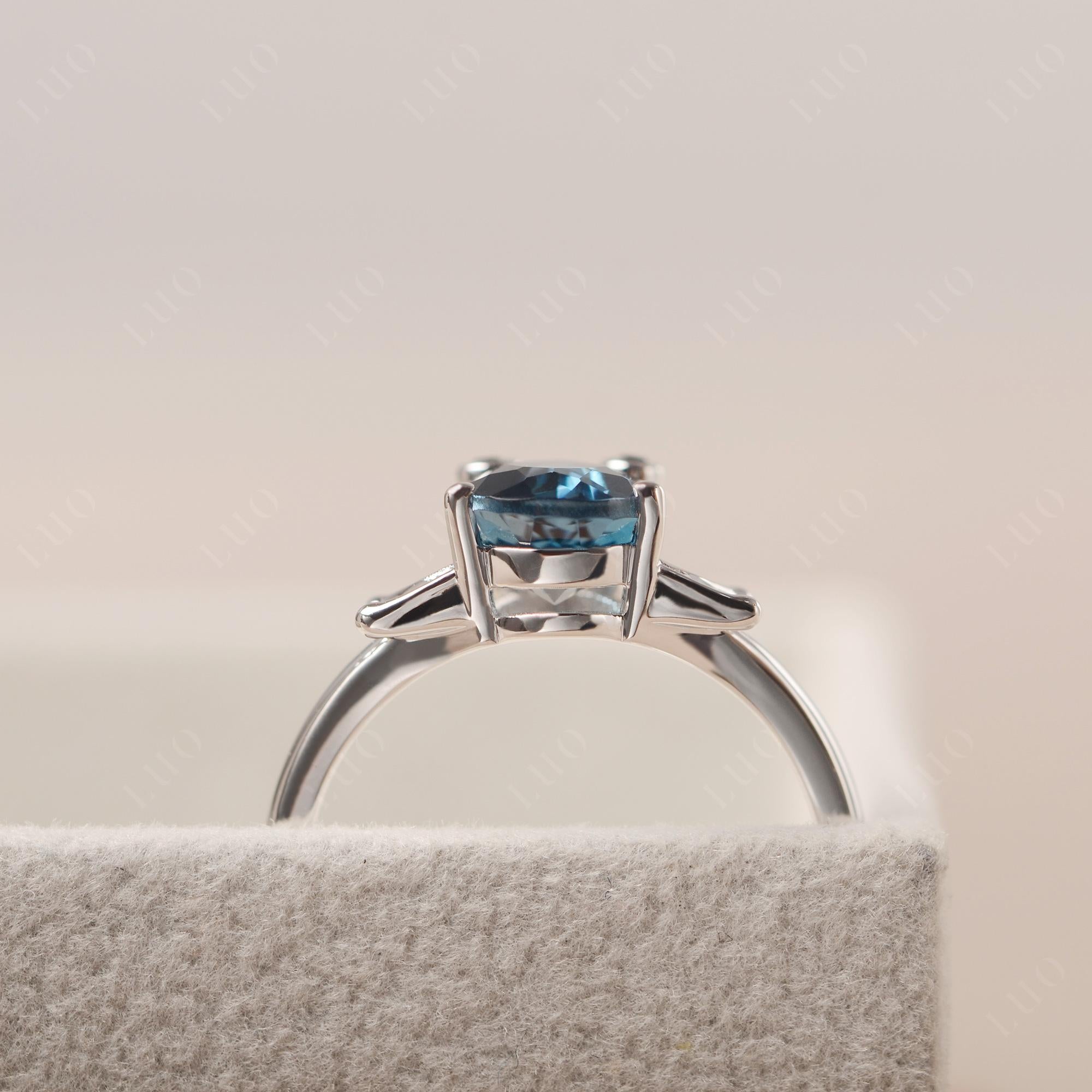 London Blue Topaz Frog Engagement Ring - LUO Jewelry 