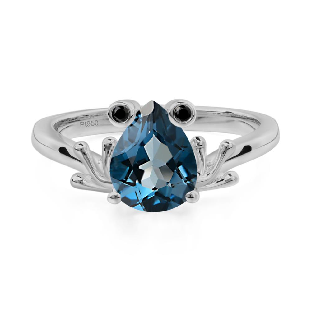 London Blue Topaz Frog Engagement Ring - LUO Jewelry #metal_platinum