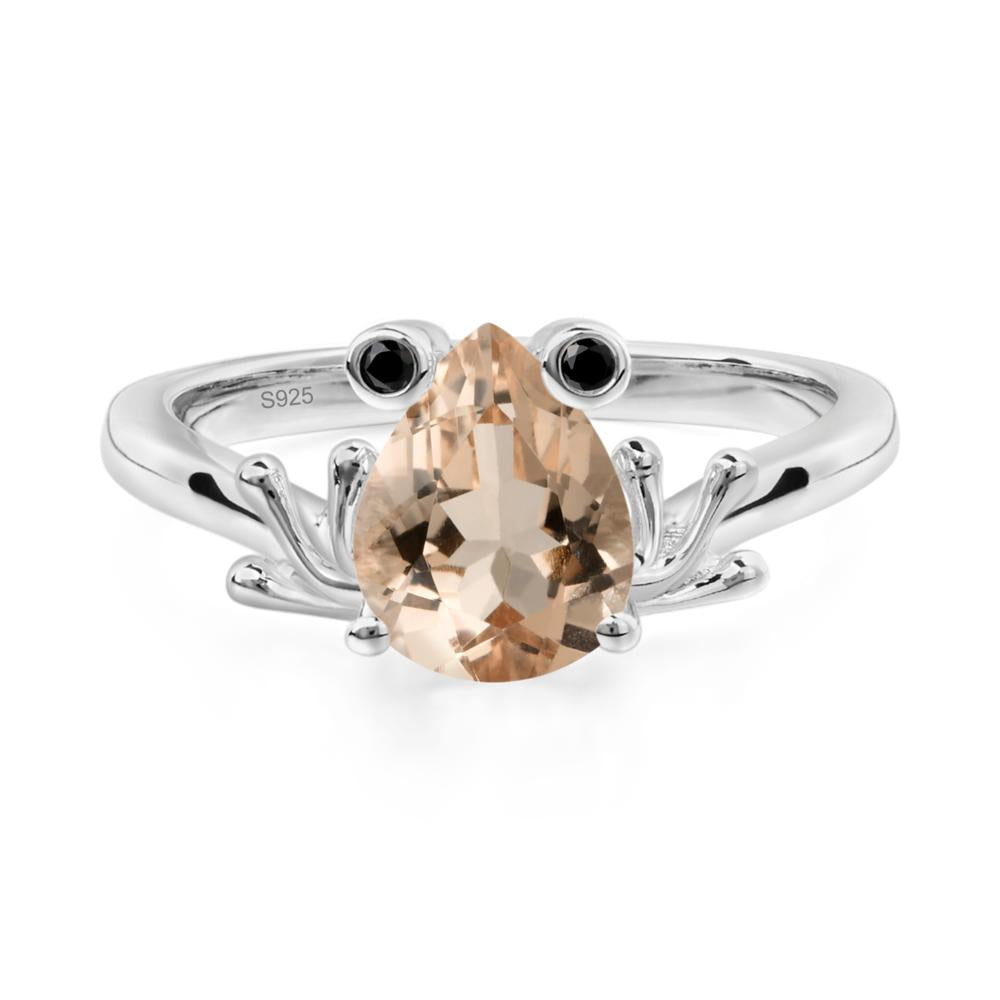 Morganite Frog Ring - LUO Jewelry #metal_sterling silver