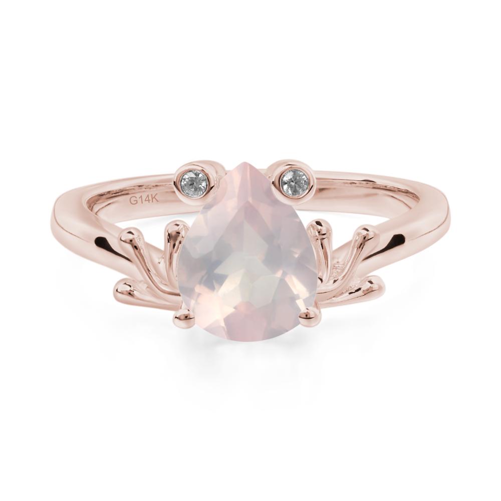 Rose Quartz Frog Engagement Ring - LUO Jewelry #metal_14k rose gold