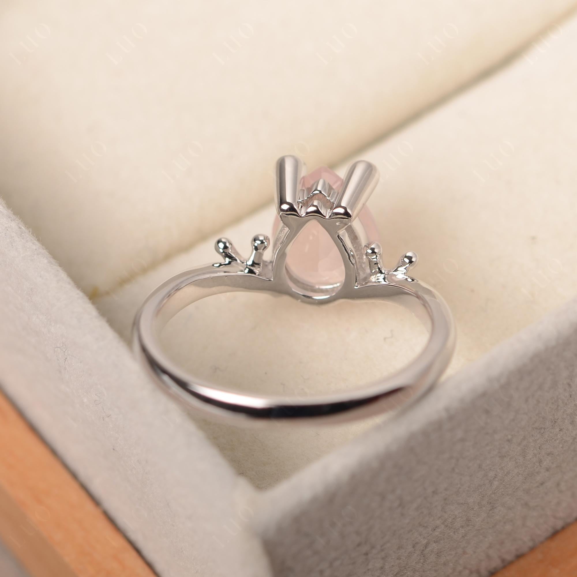 Rose Quartz Frog Engagement Ring - LUO Jewelry 