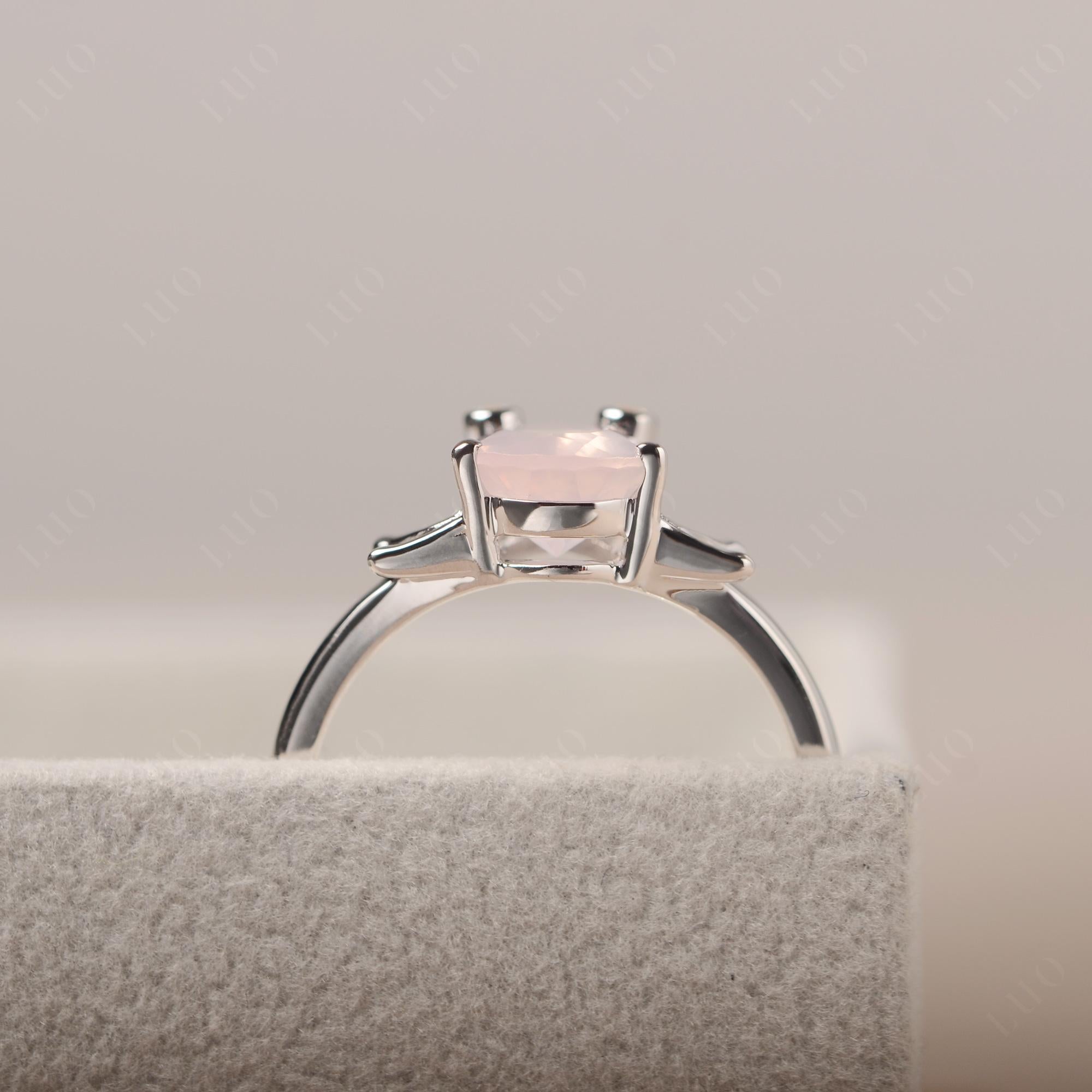 Rose Quartz Frog Engagement Ring - LUO Jewelry 