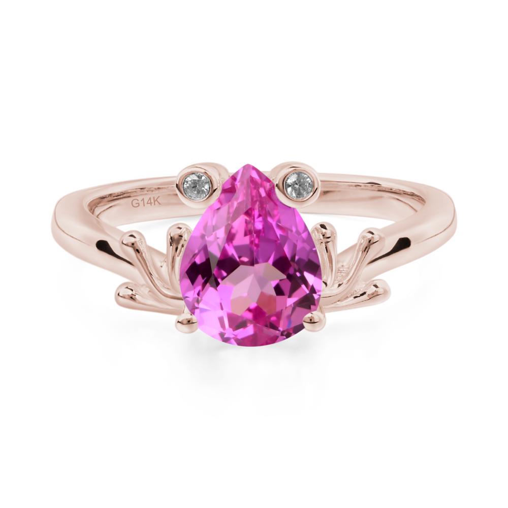 Pink Sapphire Frog Ring - LUO Jewelry #metal_14k rose gold