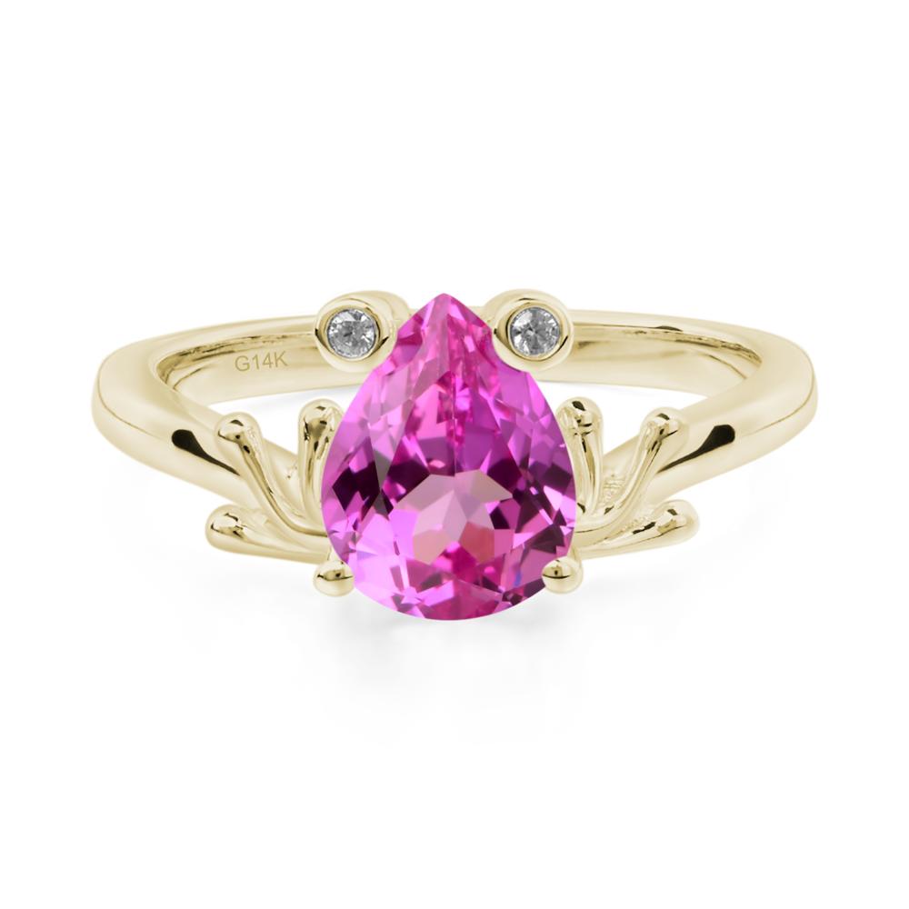 Pink Sapphire Frog Ring - LUO Jewelry #metal_14k yellow gold