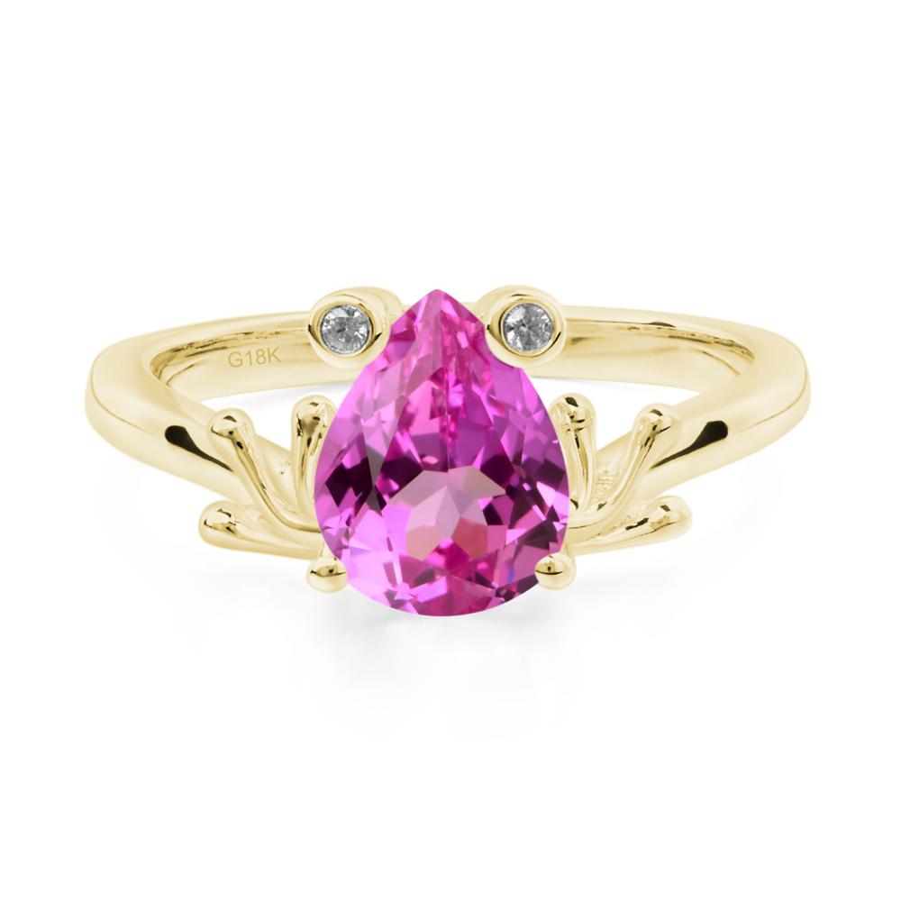 Pink Sapphire Frog Ring - LUO Jewelry #metal_18k yellow gold