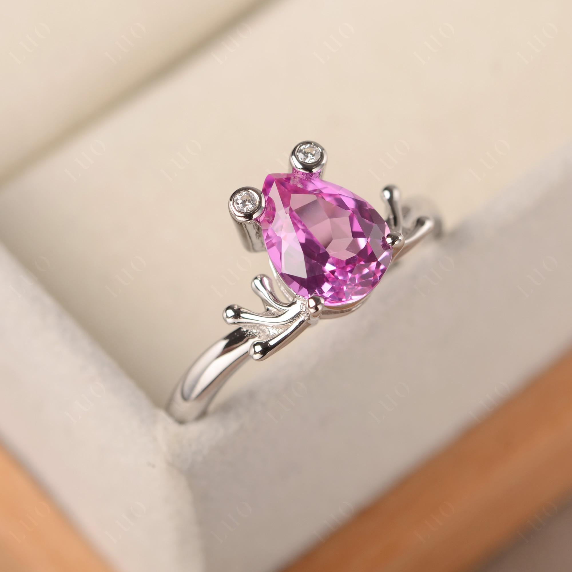 Pink Sapphire Frog Ring - LUO Jewelry 