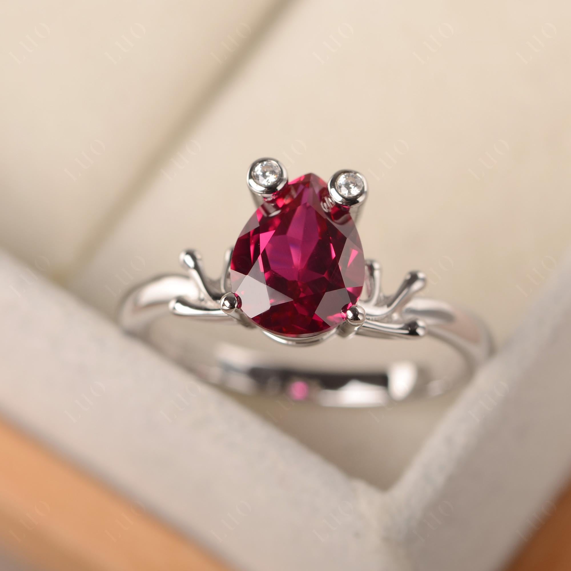 Ruby Frog Promise Ring - LUO Jewelry 