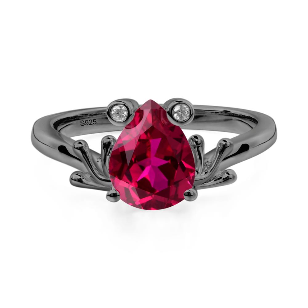 Ruby Frog Promise Ring - LUO Jewelry #metal_black finish sterling silver