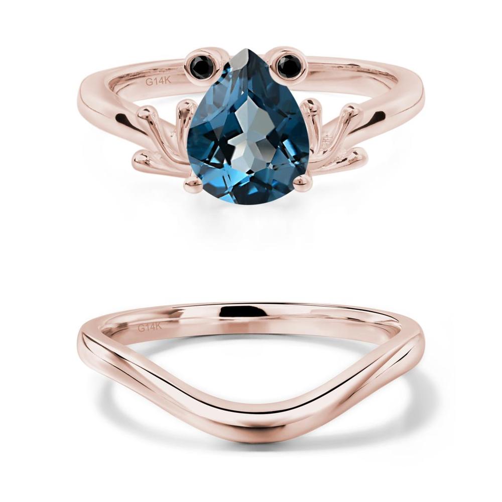 London Blue Topaz Frog Engagement Ring - LUO Jewelry #metal_xxxxx