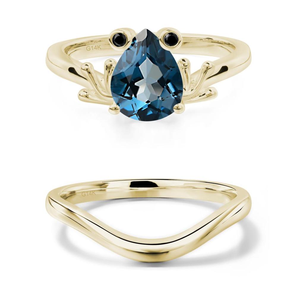 London Blue Topaz Frog Engagement Ring - LUO Jewelry #metal_xxxxx