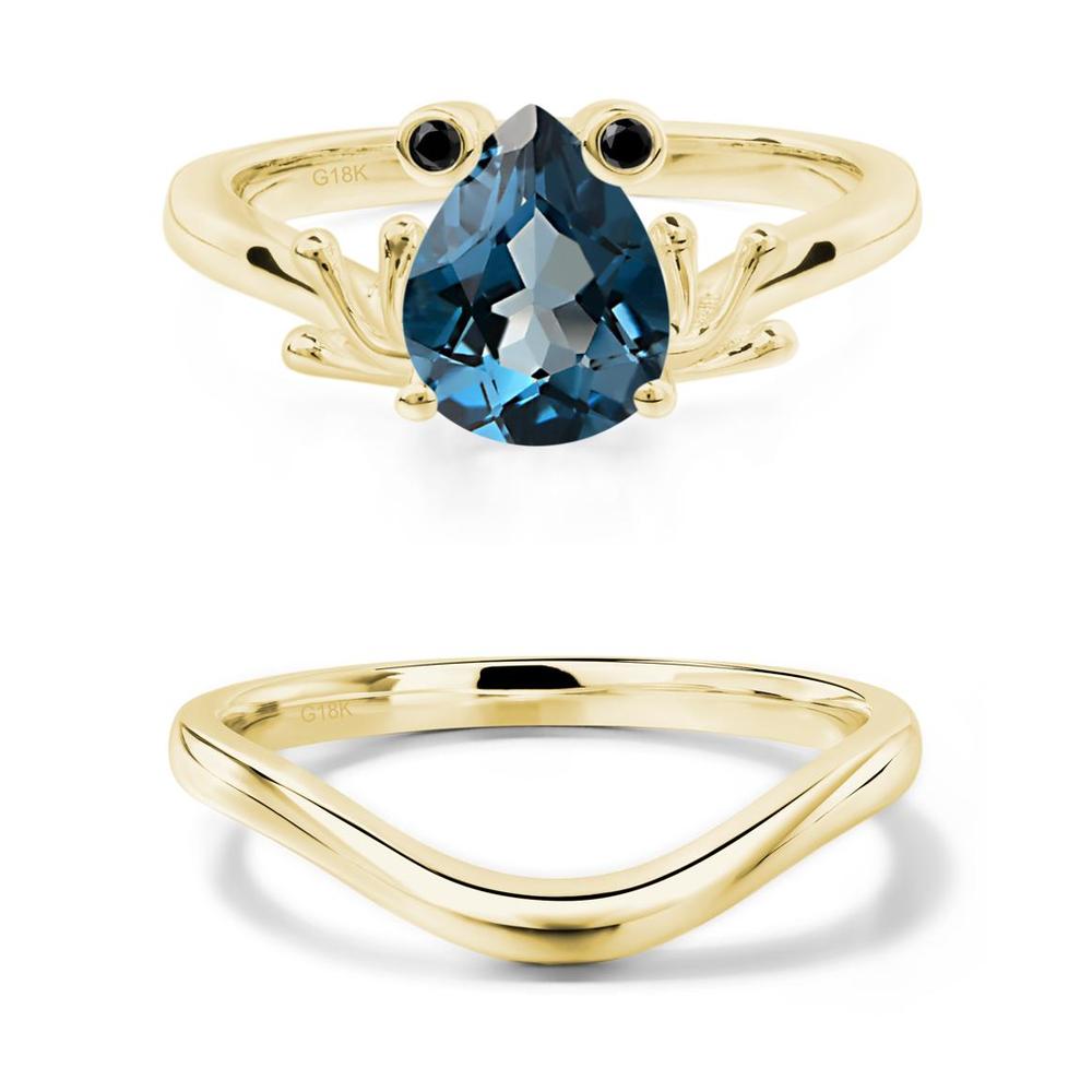 London Blue Topaz Frog Engagement Ring - LUO Jewelry #metal_xxxxx