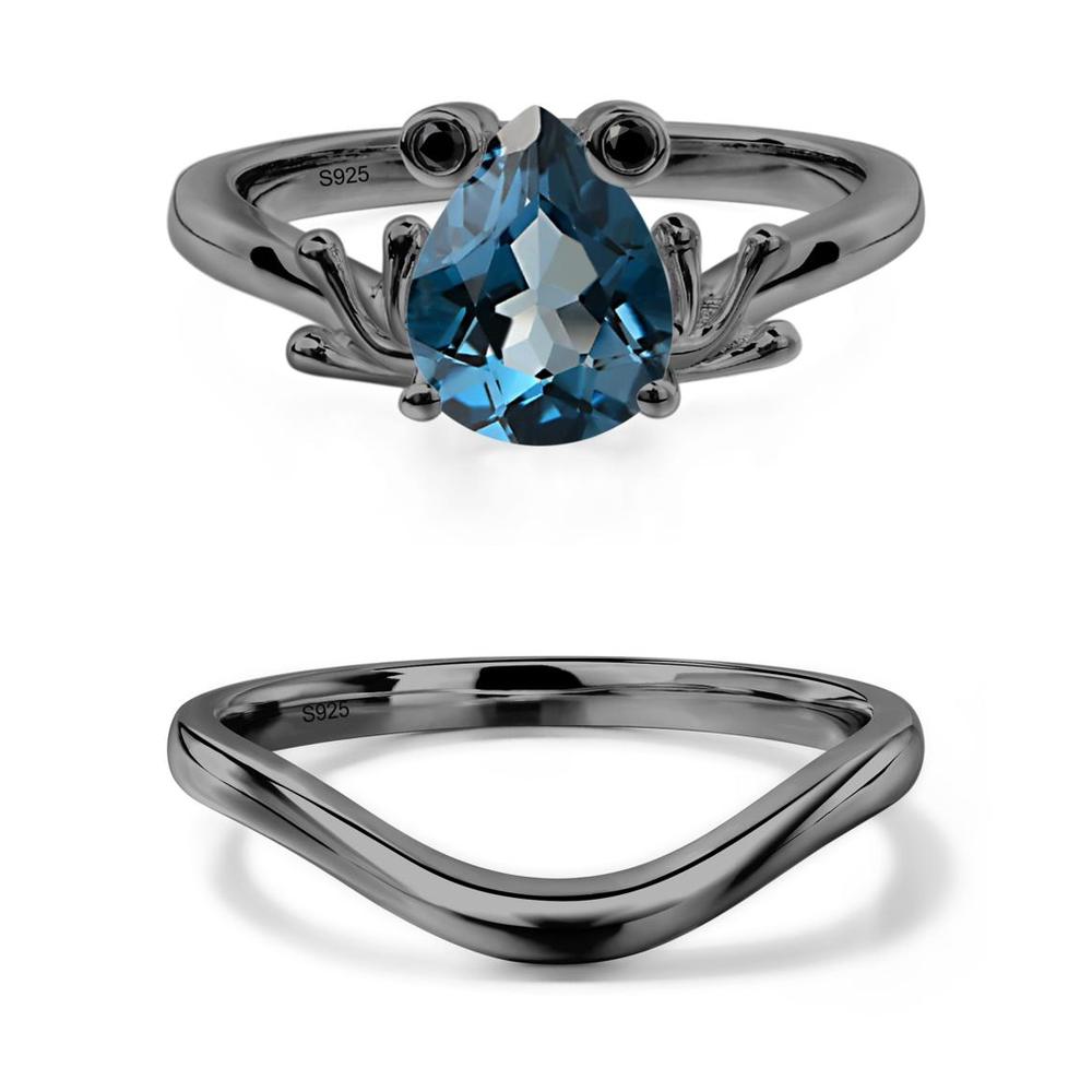 London Blue Topaz Frog Engagement Ring - LUO Jewelry #metal_xxxxx