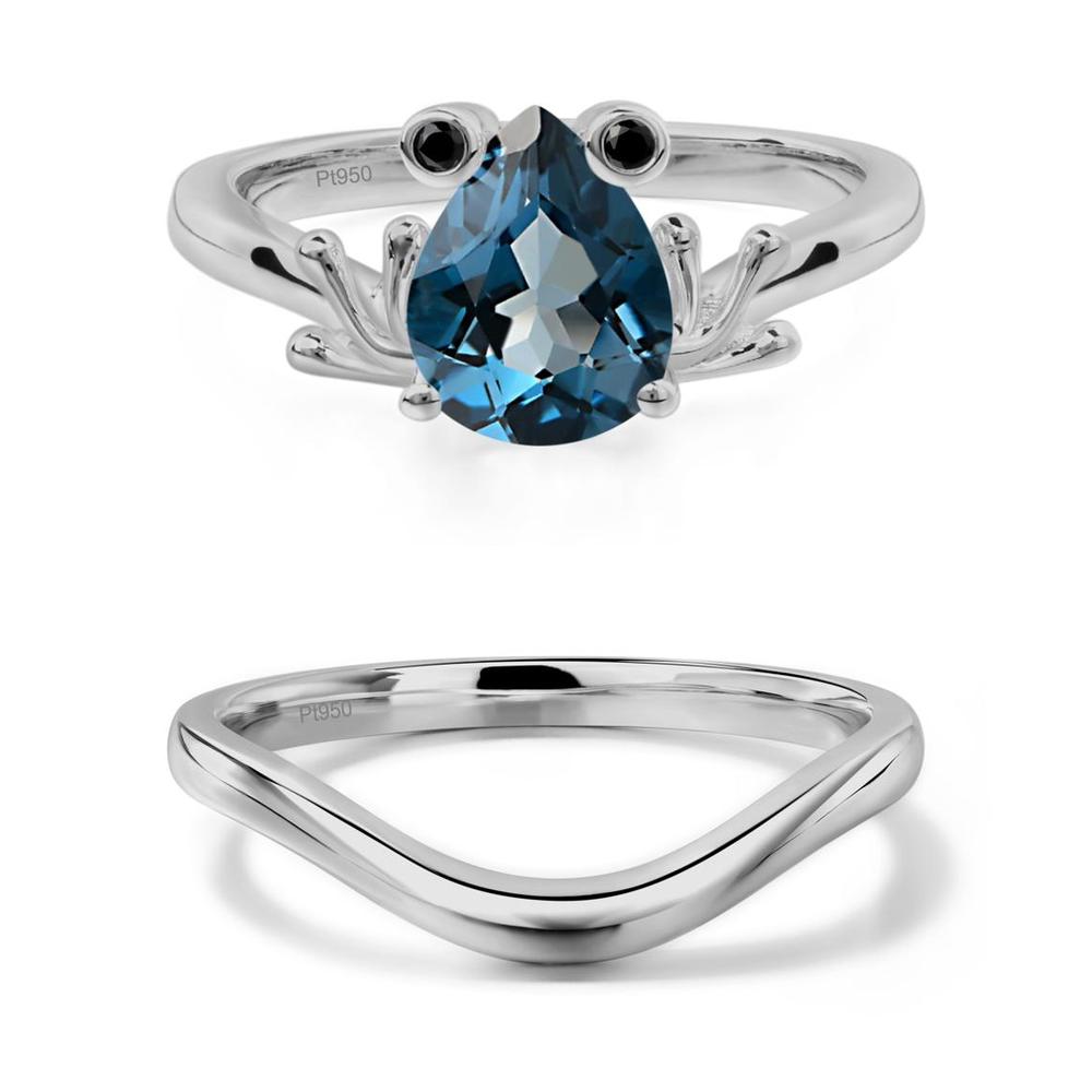 London Blue Topaz Frog Engagement Ring - LUO Jewelry #metal_xxxxx