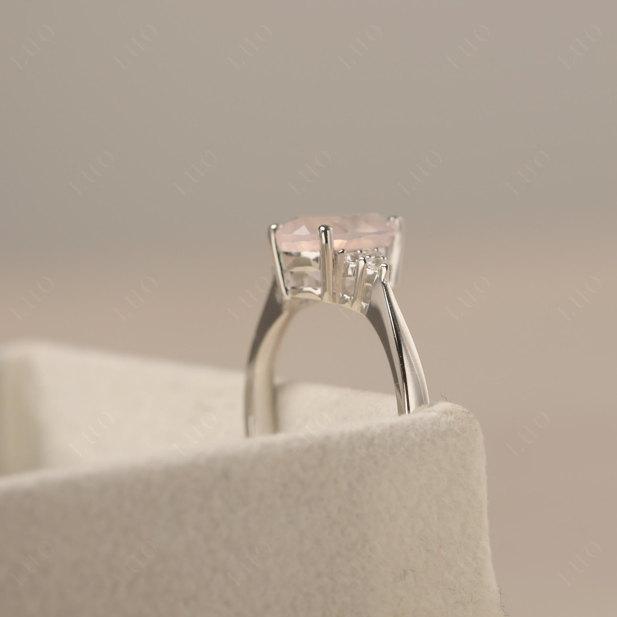 Pear Shaped Rose Quartz Promise Ring | LUO Jewelry