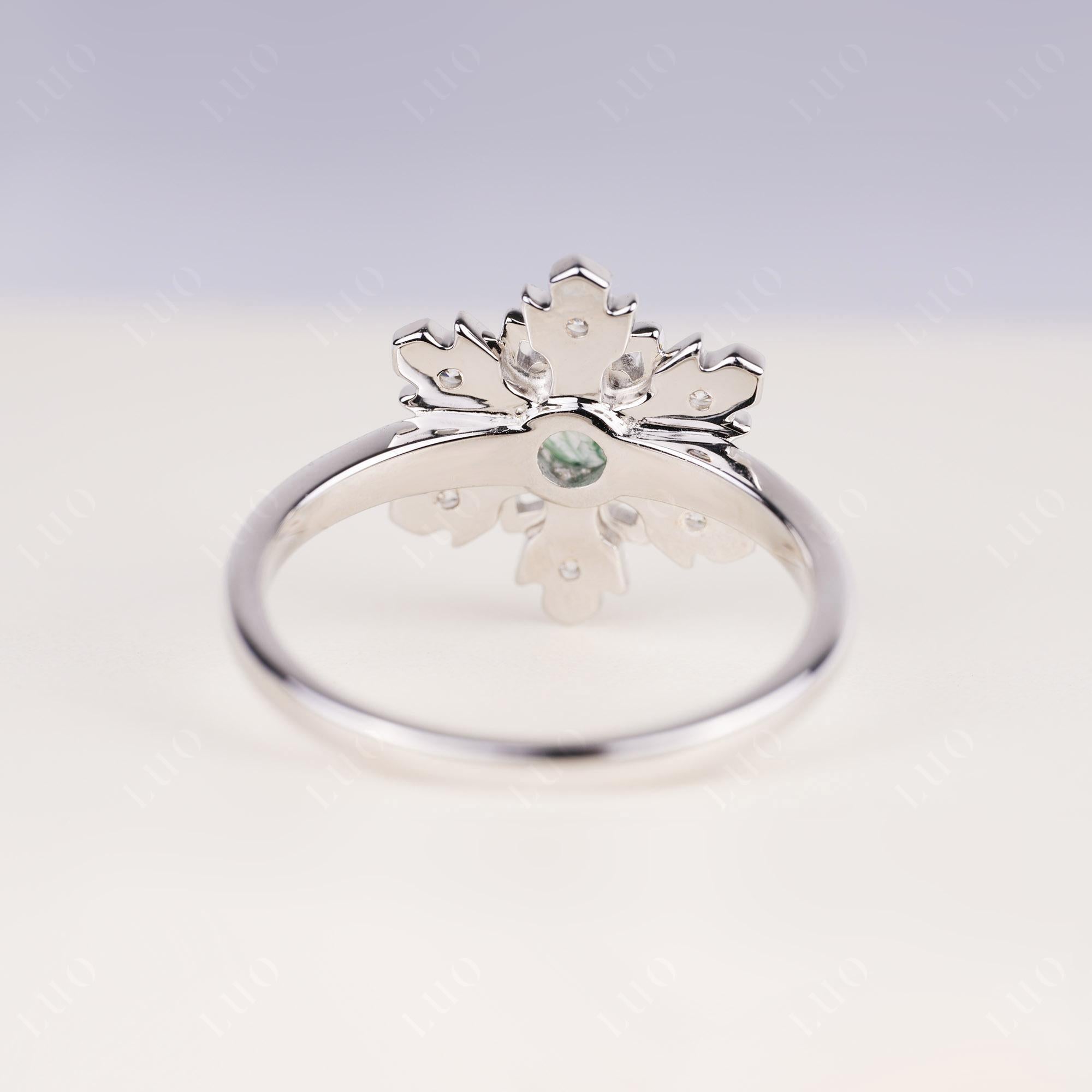 Moss Agate Snowflake Ring | LUO Jewelry