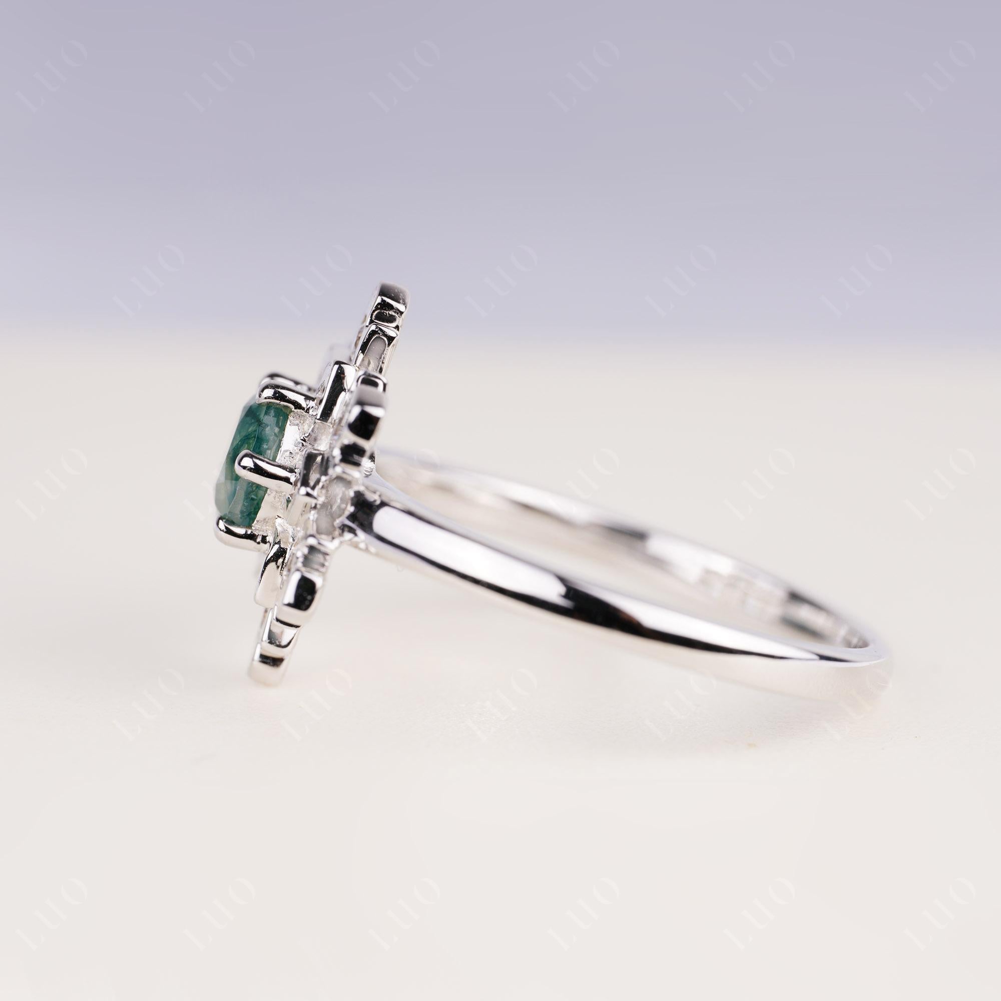 Moss Agate Snowflake Ring | LUO Jewelry