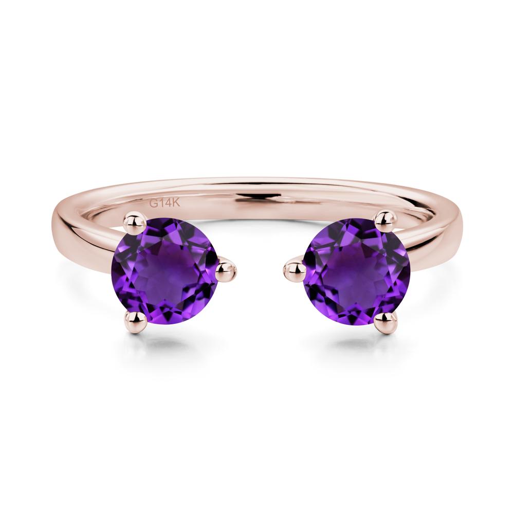 Amethyst Open Toi Et Moi Ring | LUO Jewelry #metal_14k rose gold