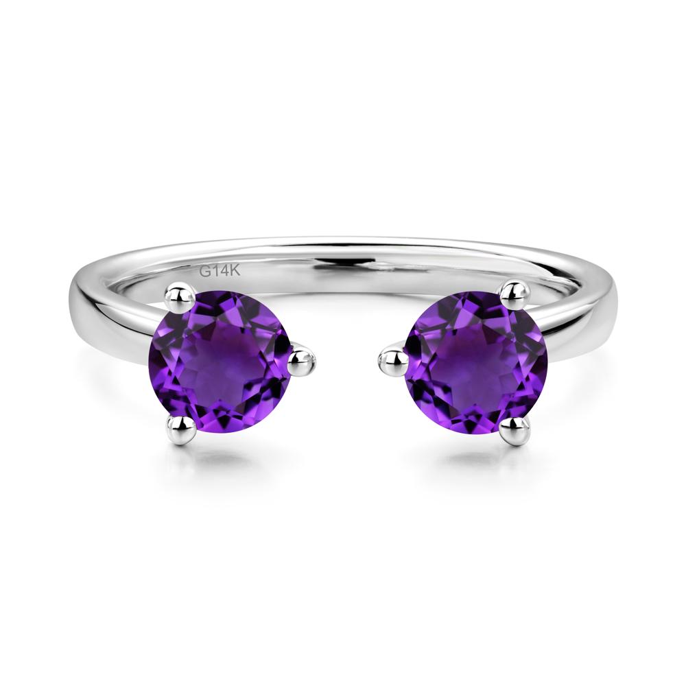 Amethyst Open Toi Et Moi Ring | LUO Jewelry #metal_14k white gold