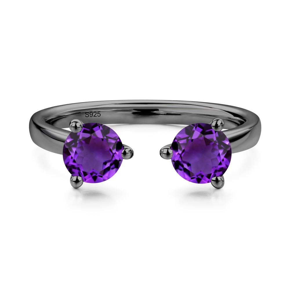 Amethyst Open Toi Et Moi Ring | LUO Jewelry #metal_black finish sterling silver