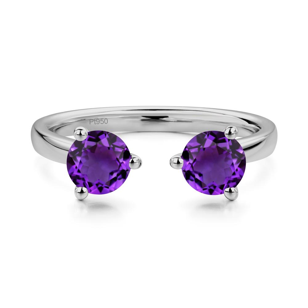 Amethyst Open Toi Et Moi Ring | LUO Jewelry #metal_platinum