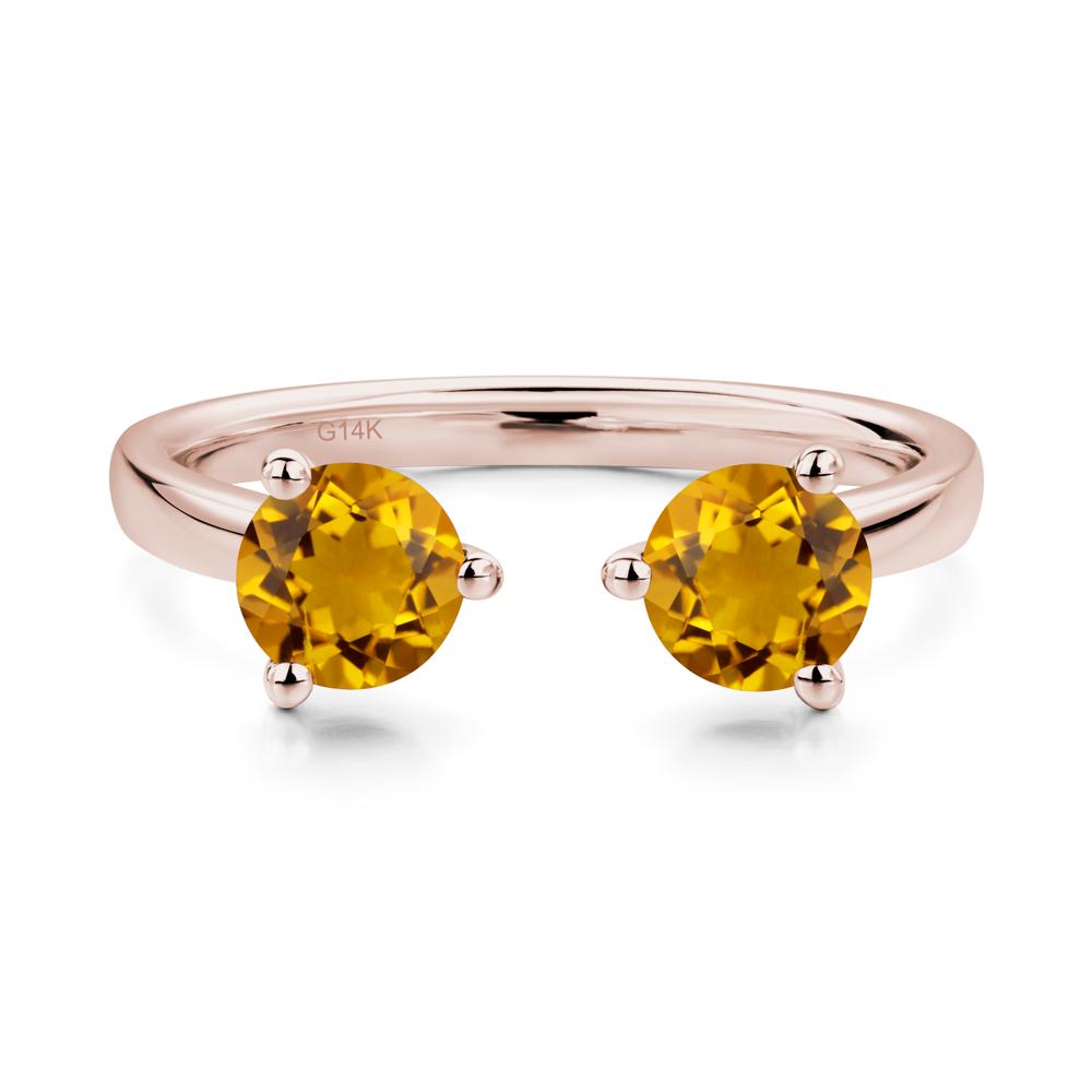 Citrine Open Toi Et Moi Ring | LUO Jewelry #metal_14k rose gold