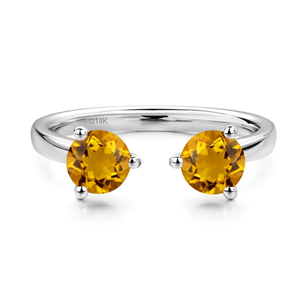 Citrine Open Toi Et Moi Ring | LUO Jewelry #metal_14k white gold