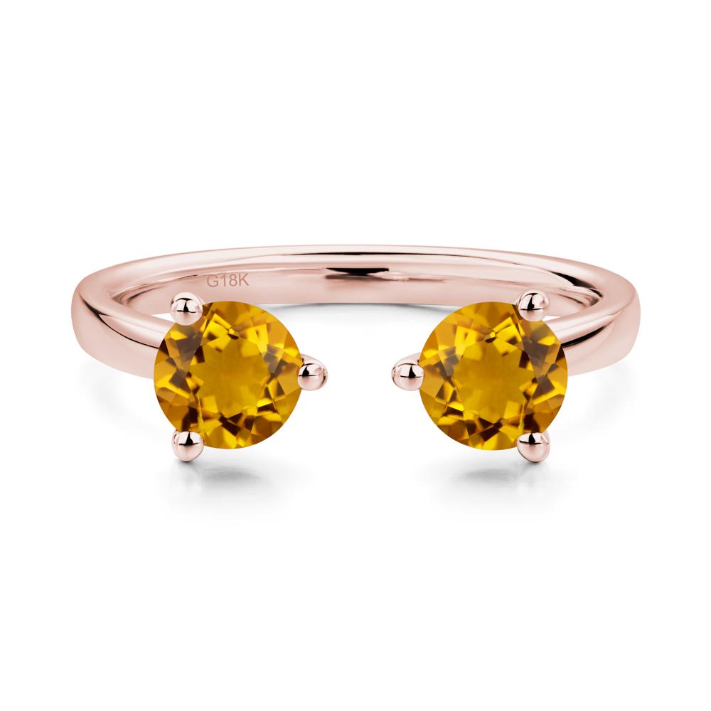 Citrine Open Toi Et Moi Ring | LUO Jewelry #metal_18k rose gold