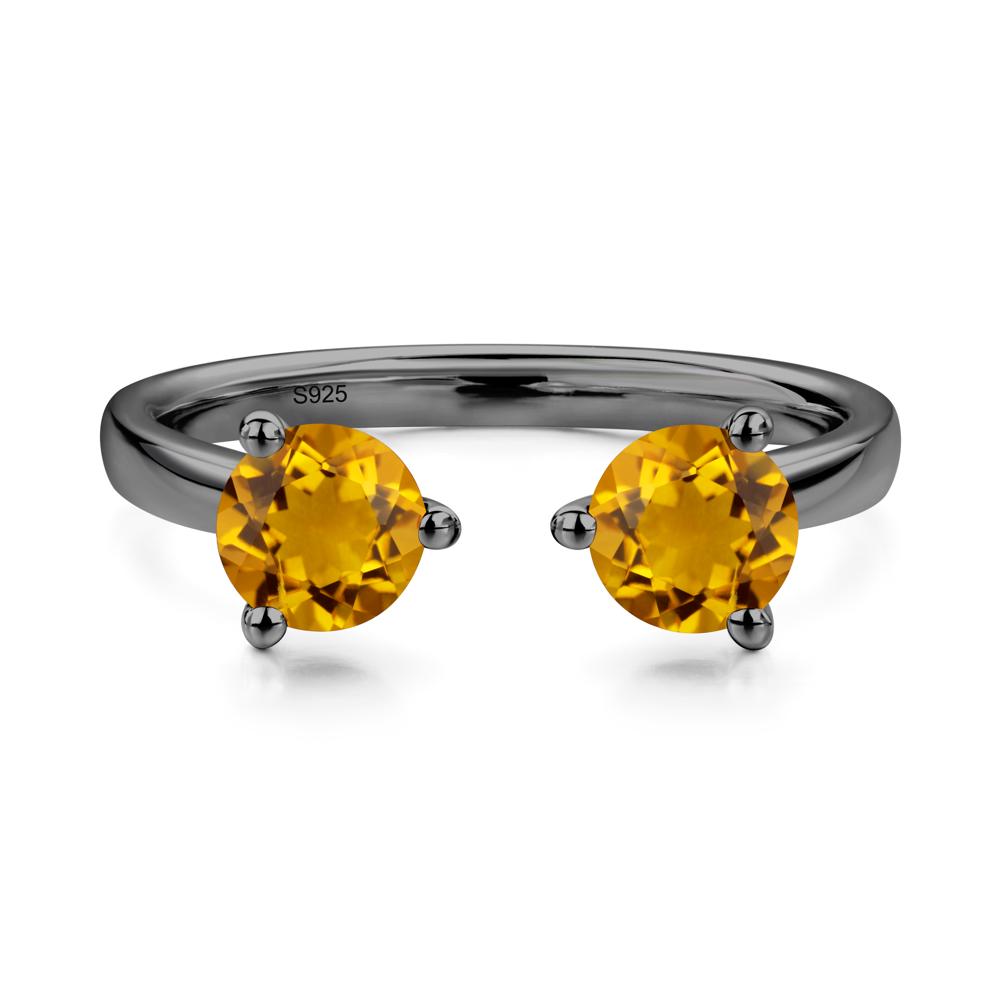 Citrine Open Toi Et Moi Ring | LUO Jewelry #metal_black finish sterling silver