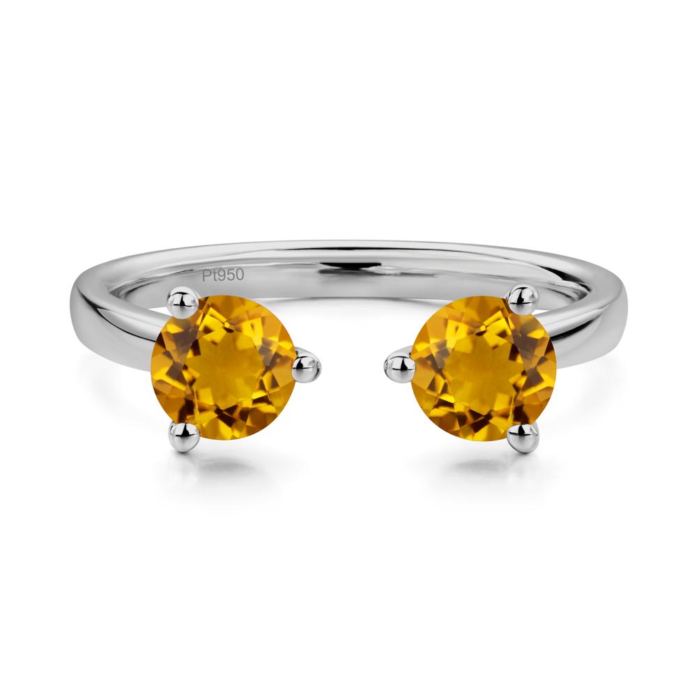 Citrine Open Toi Et Moi Ring | LUO Jewelry #metal_platinum