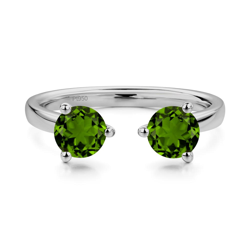 Diopside Two Stone Open Ring | LUO Jewelry #metal_platinum