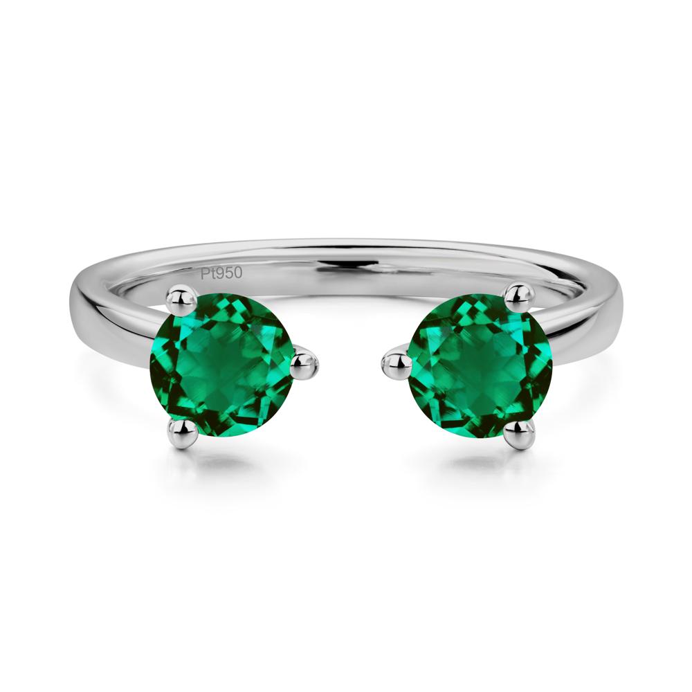 Emerald Open Toi Et Moi Ring | LUO Jewelry #metal_platinum