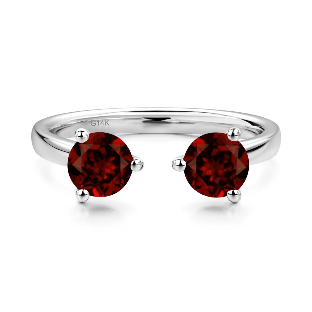 Adjustable Garnet Ring | LUO Jewelry #metal_14k white gold