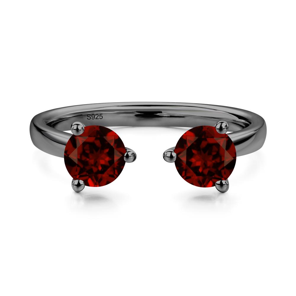 Adjustable Garnet Ring | LUO Jewelry #metal_black finish sterling silver