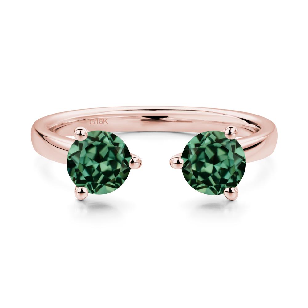 Green Sapphire Open Toi Et Moi Ring | LUO Jewelry #metal_18k rose gold