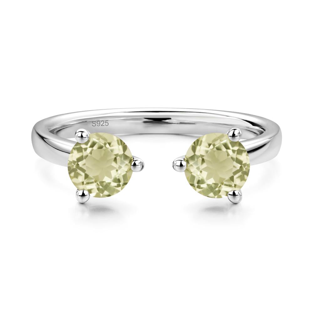 Adjustable Lemon Quartz Ring | LUO Jewelry #metal_sterling silver