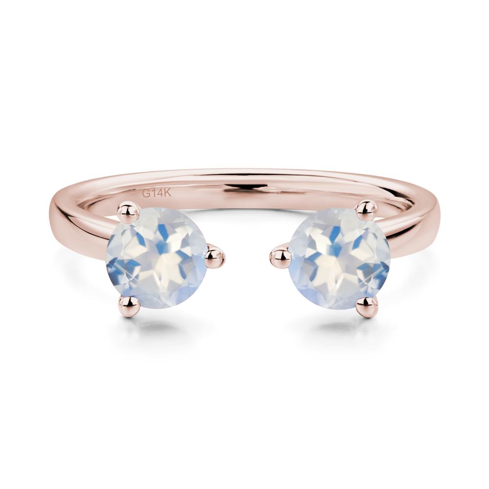 Moonstone Open Toi Et Moi Ring | LUO Jewelry #metal_14k rose gold