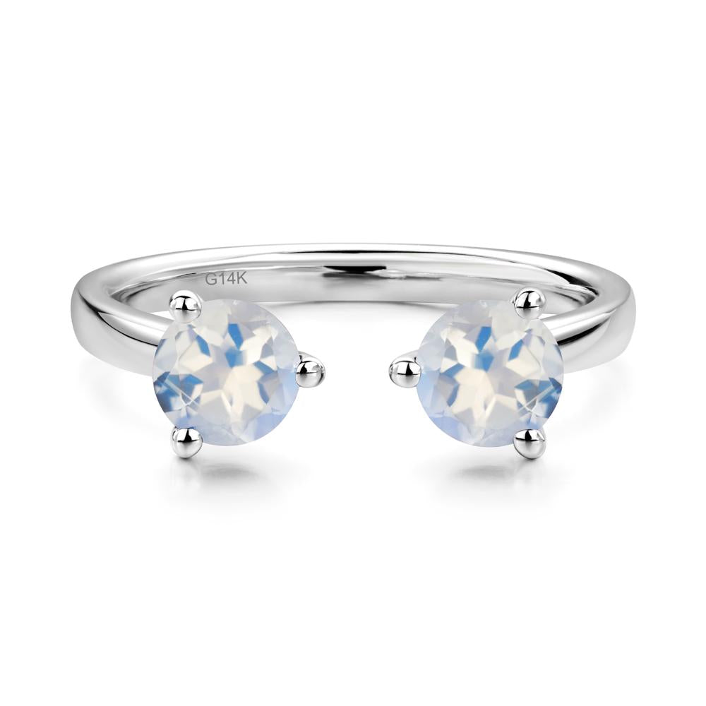 Moonstone Open Toi Et Moi Ring | LUO Jewelry #metal_14k white gold