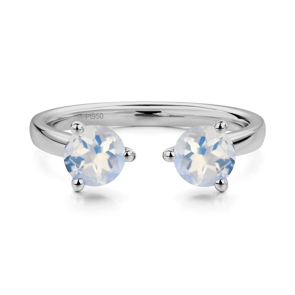 Moonstone Open Toi Et Moi Ring | LUO Jewelry #metal_platinum