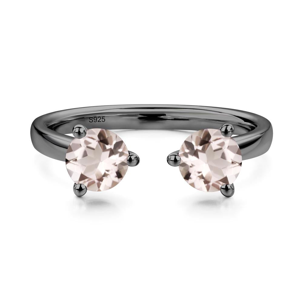 Adjustable Morganite Ring | LUO Jewelry #metal_black finish sterling silver