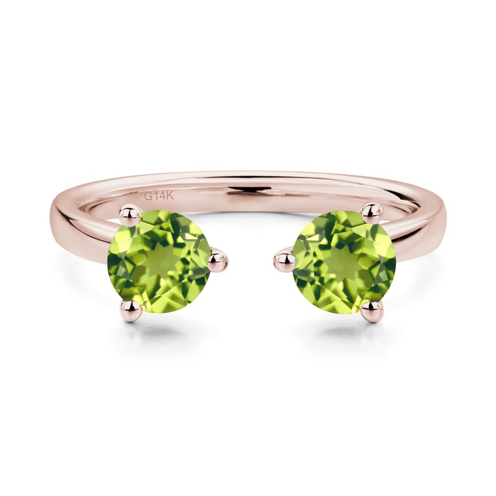 Peridot Open Toi Et Moi Ring | LUO Jewelry #metal_14k rose gold