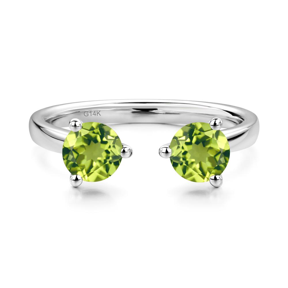 Peridot Open Toi Et Moi Ring | LUO Jewelry #metal_14k white gold