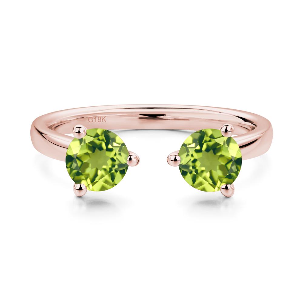 Peridot Open Toi Et Moi Ring | LUO Jewelry #metal_18k rose gold