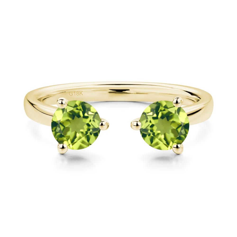 Peridot Open Toi Et Moi Ring | LUO Jewelry #metal_18k yellow gold